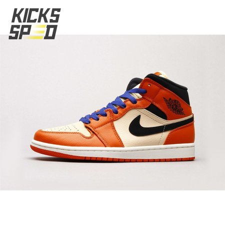 Air Jordan 1 Mid Team Orange Black 36-46