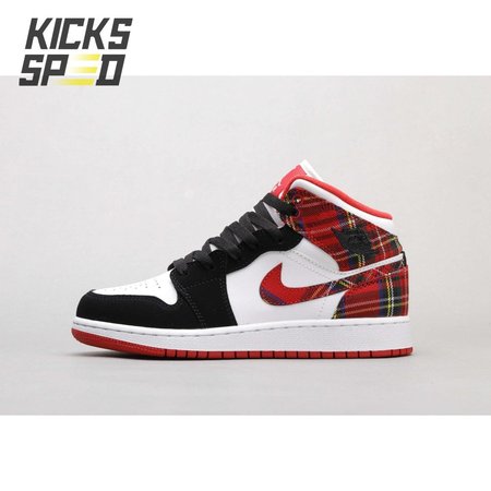 Air Jordan 1 Mid White Plaid 36-40