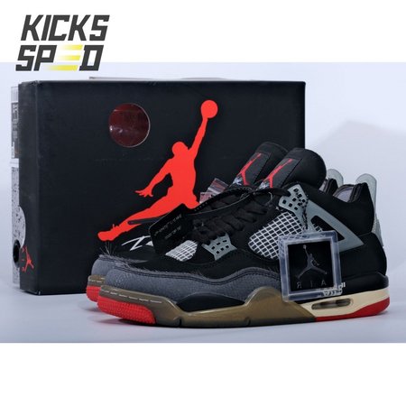 Off-White X Air Jordan 4 Bred CV9388-001 Size 40-47.5