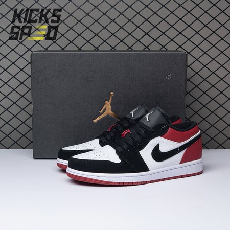 Jordan 1 Low Black Toe 553558-116 Size 36-47.5