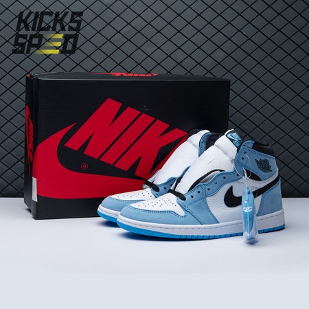 Jordan 1 Retro High White University Blue Black Size 36-47.5