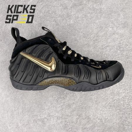 Nike Air Foamposite Pro Black Metallic Gold 624041-009 Size 38.5-46